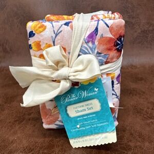 The Pioneer Woman Fluttering Fancies 2pcs Polyester Velvet Quilt Sham Set, King